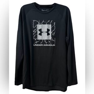 Under Armour HeatGear Black Long Sleeve Logo Shirt Men’s Medium Loose Fit